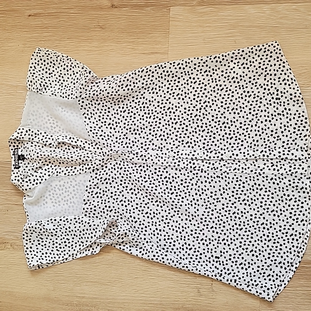 SOLD..Express sheer button down ruffle cap sleeve blouse